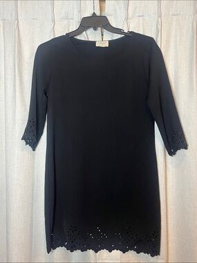 Everly Black Laser-Cut Shift Dress